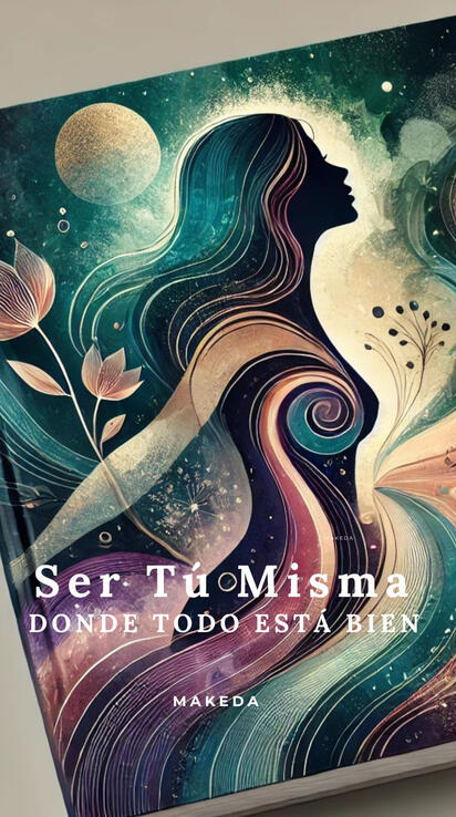 Imagen de la portada del libro 'Ser tú misma, donde todo está bien', una guía inspiradora de Makeda que acompaña a las mujeres en su camino hacia la autenticidad, el bienestar y la paz interior.